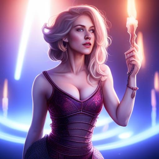 Grace the Human as Tate Mcrae: Detailed Matte Painting