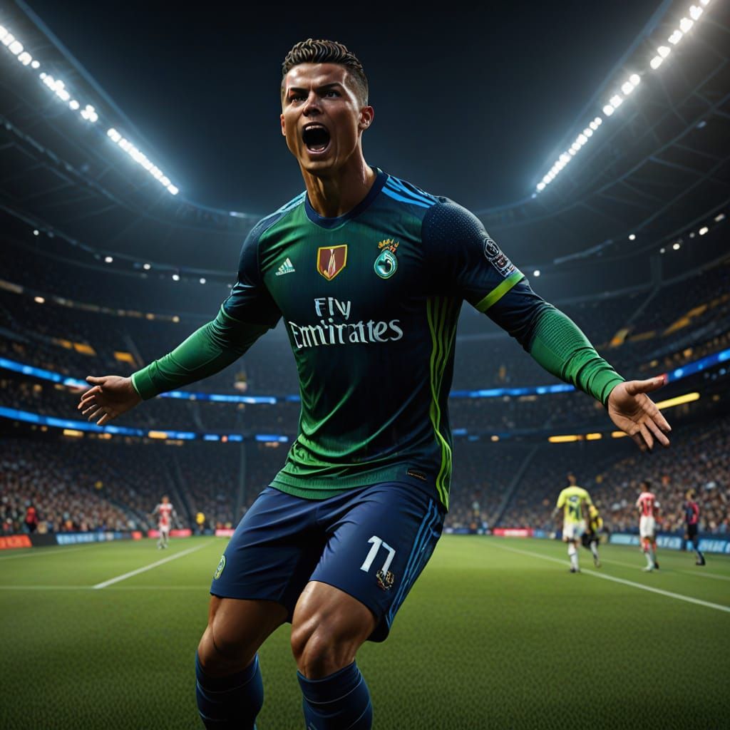 Christiano Ronaldo Triumphs in Dreamlike Soccer Stadium