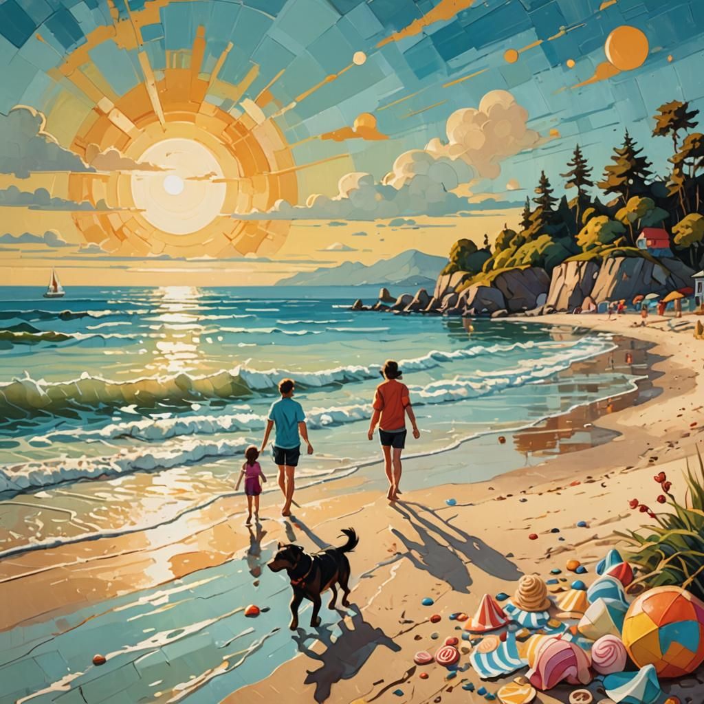 Summer Fun. The beach in the Netherlands on Sunday. A hot summer day in September.