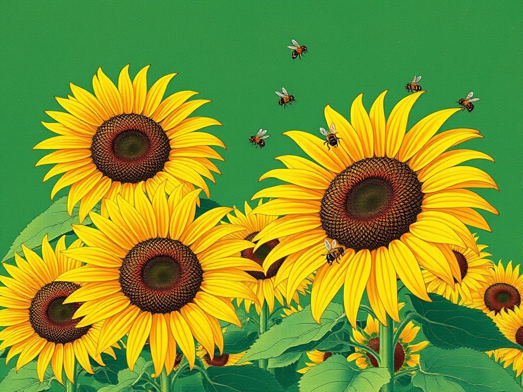 Sunflowers and Bees