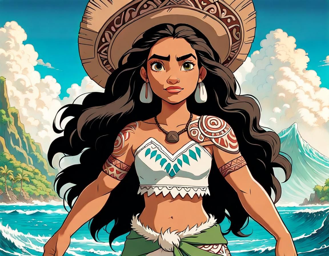 Moana in Studio Ghibli Style