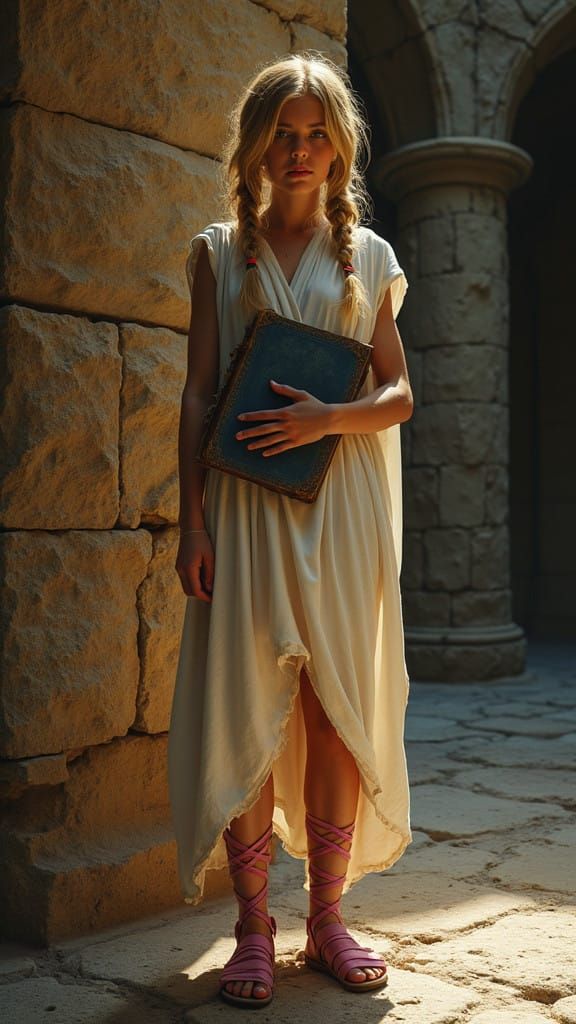 Girl in Ancient Roman Catacombs, Inspired by Hyperrealistic ...