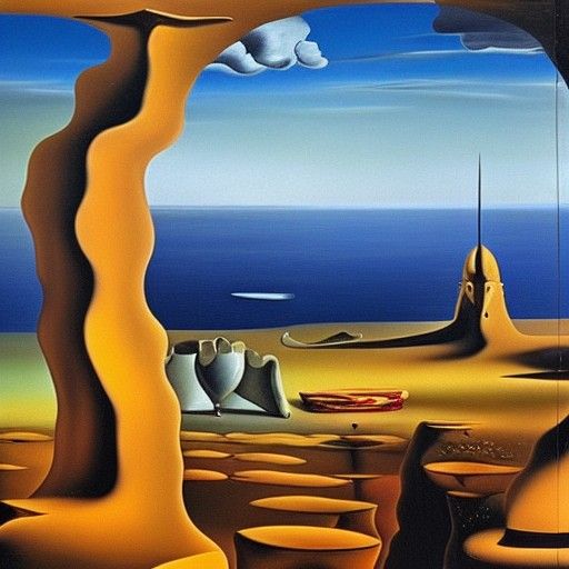 Surrealist Melting Dreamscape in Oil
