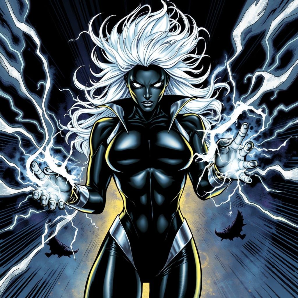 Superheroine Unleashes Cosmic Energy in Classic Comic Book S...