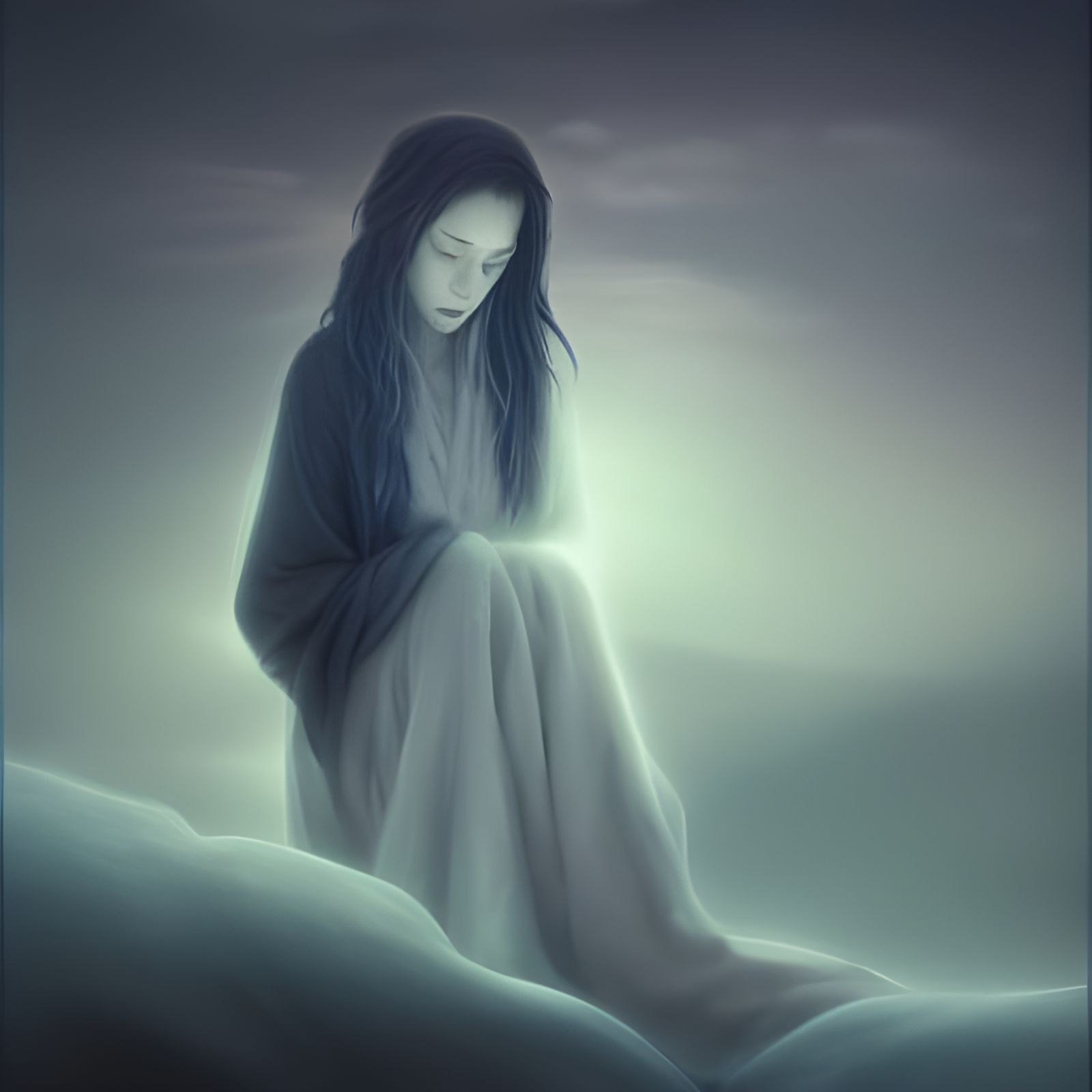 Soul's Silent Journey: A Dark Fantasy Art Deco