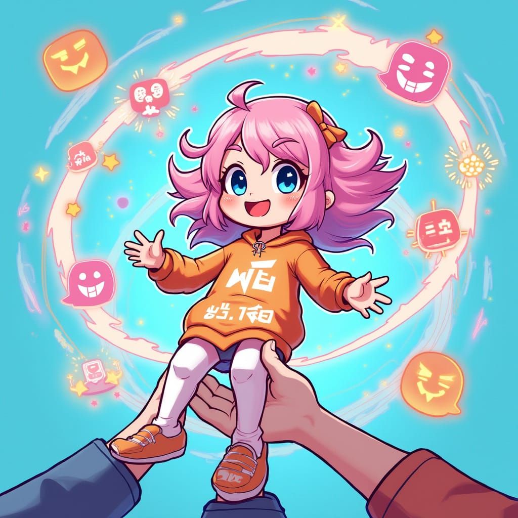 VTuber Erukaze Lifted by Delighted Chat Member in Vibrant An...