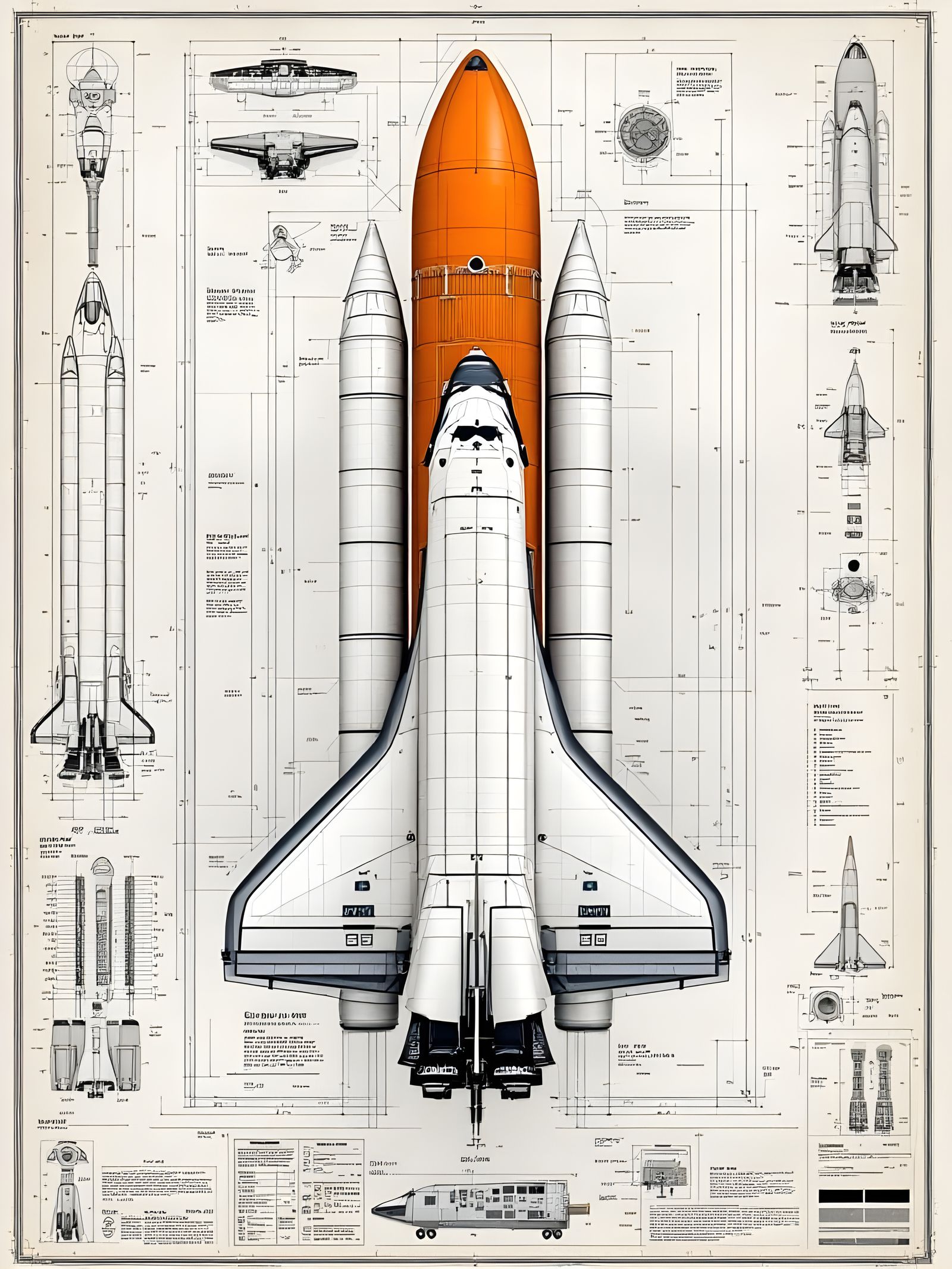 Technical Drawings Of The Space Shuttle (For Daily Challenge)
