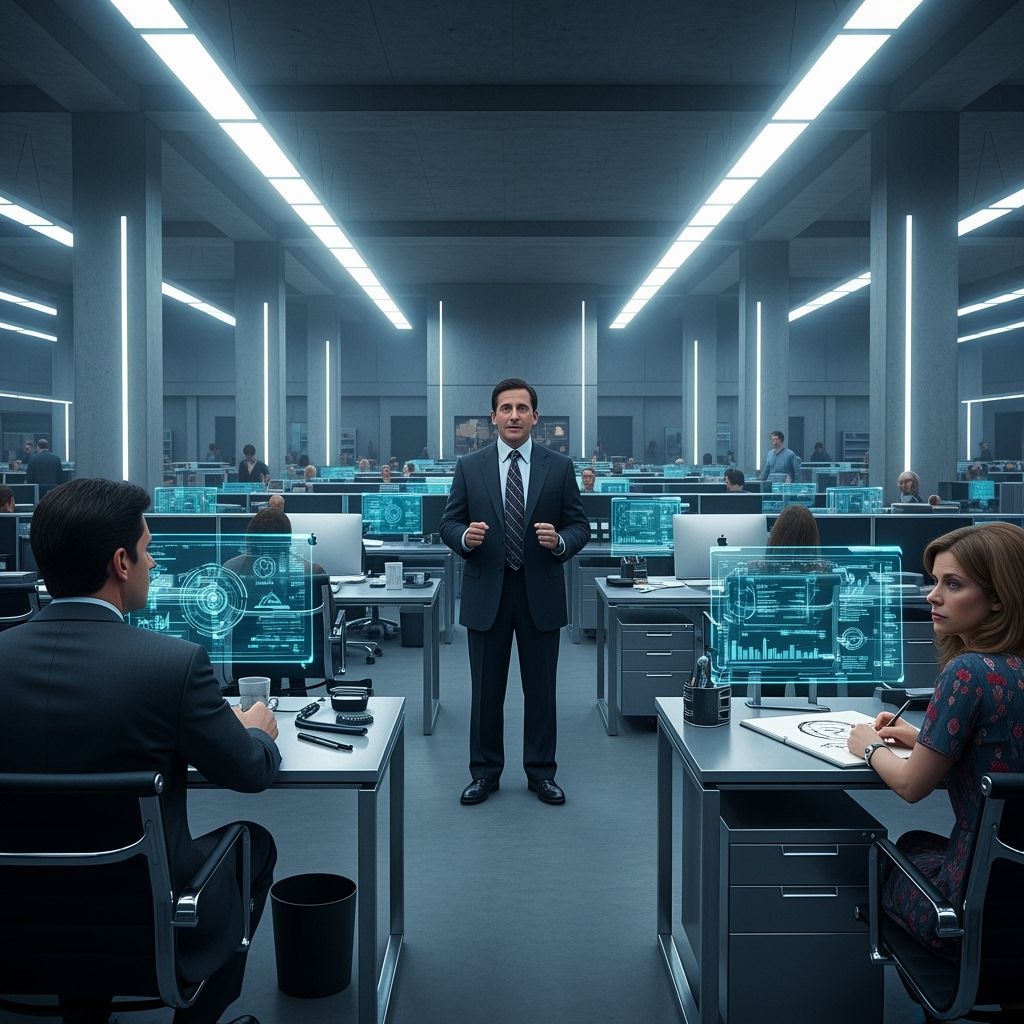 The Office Meets Severance: Dystopian Corporate Art