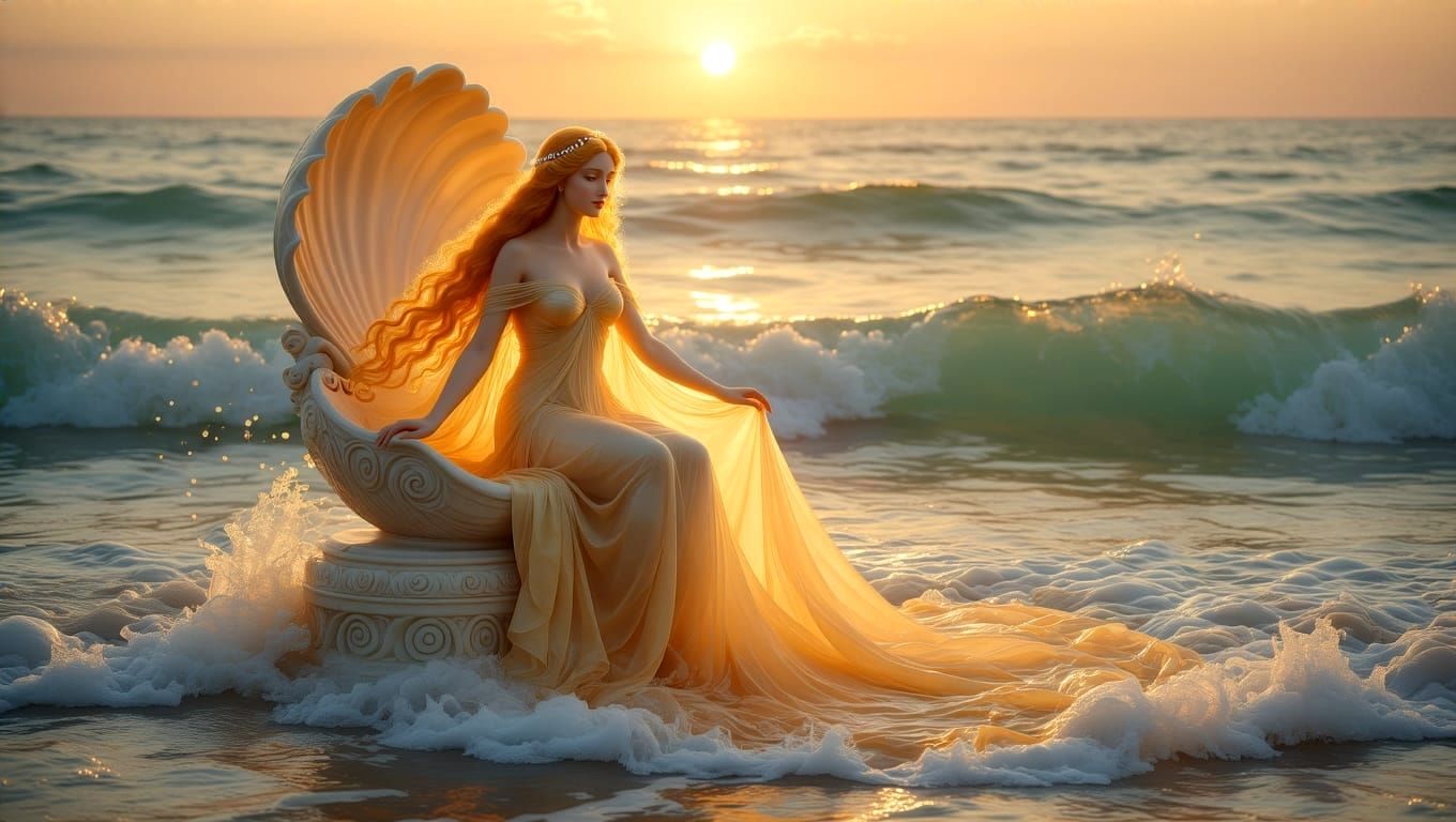 Aphrodite Goddess of Love Rises from the Aegean Sea