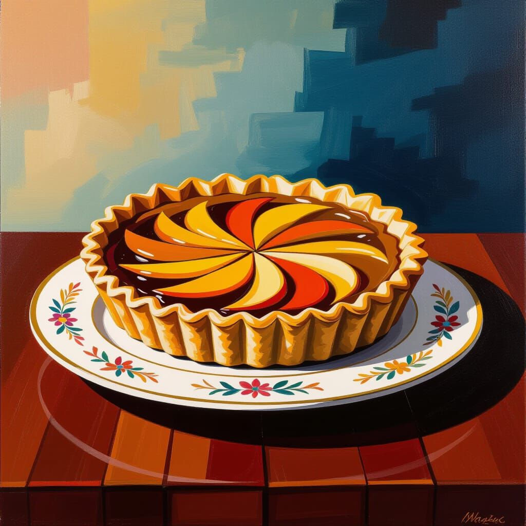 Macassar Tart with Frangipane in Bold Painterly Style