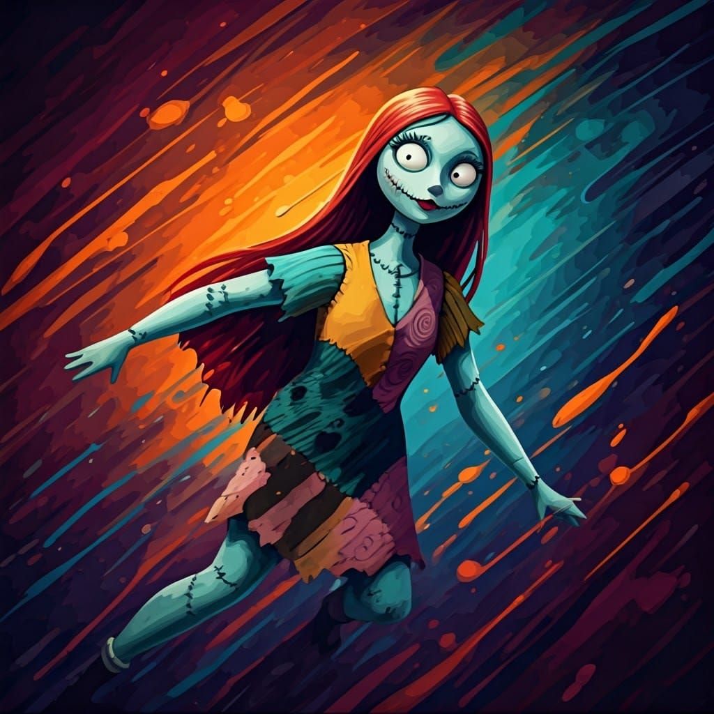 Sally in a Street Art Nightmare Before Christmas