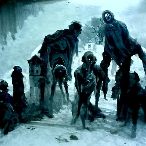 Scary Zombies Seek Breakfast: Horror Art