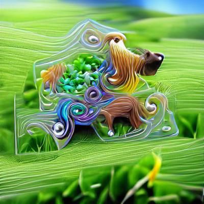 Holographic Grassy Field with Fractal Animals