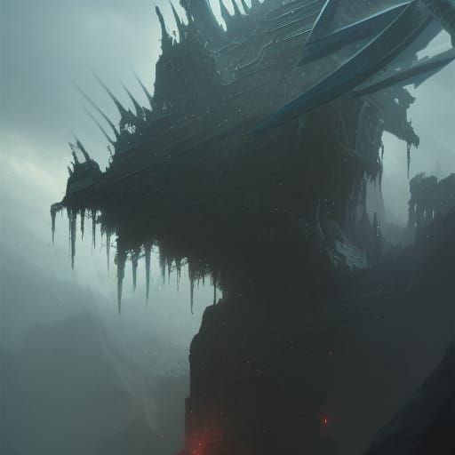 Futuristic Hammer of a Tech God: Dark Fantasy Art