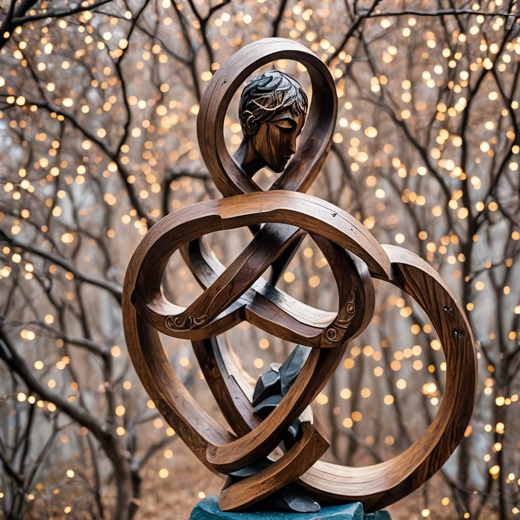 Wooden Infinity Statue in Natural Light