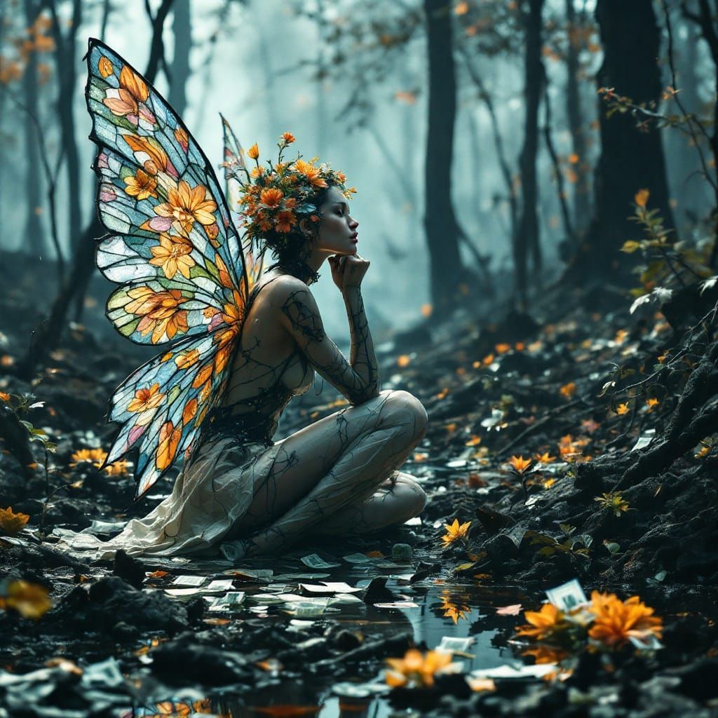 Cyborg Ashoka Weeps, Flowers Bloom: 8K Digital Art