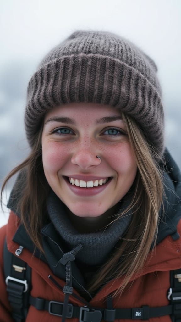 Person on Kilimanjaro Summit Photo Realism