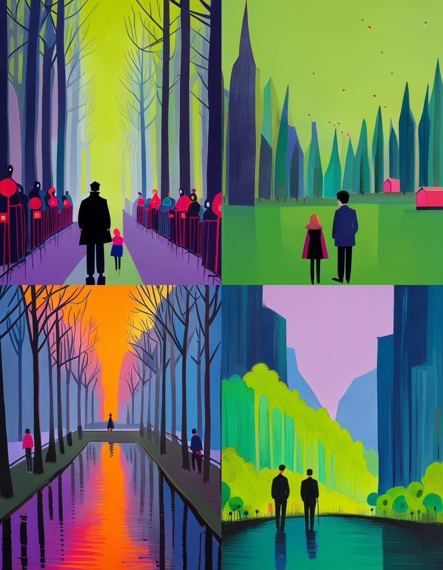 Abstract Block Print Art in Graphic Style