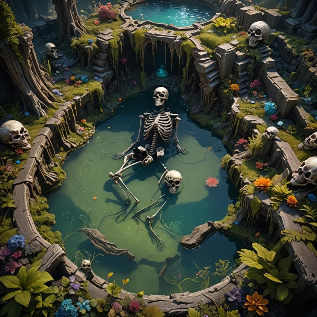 Fantastical Skeleton Spawning Pool Concept Art