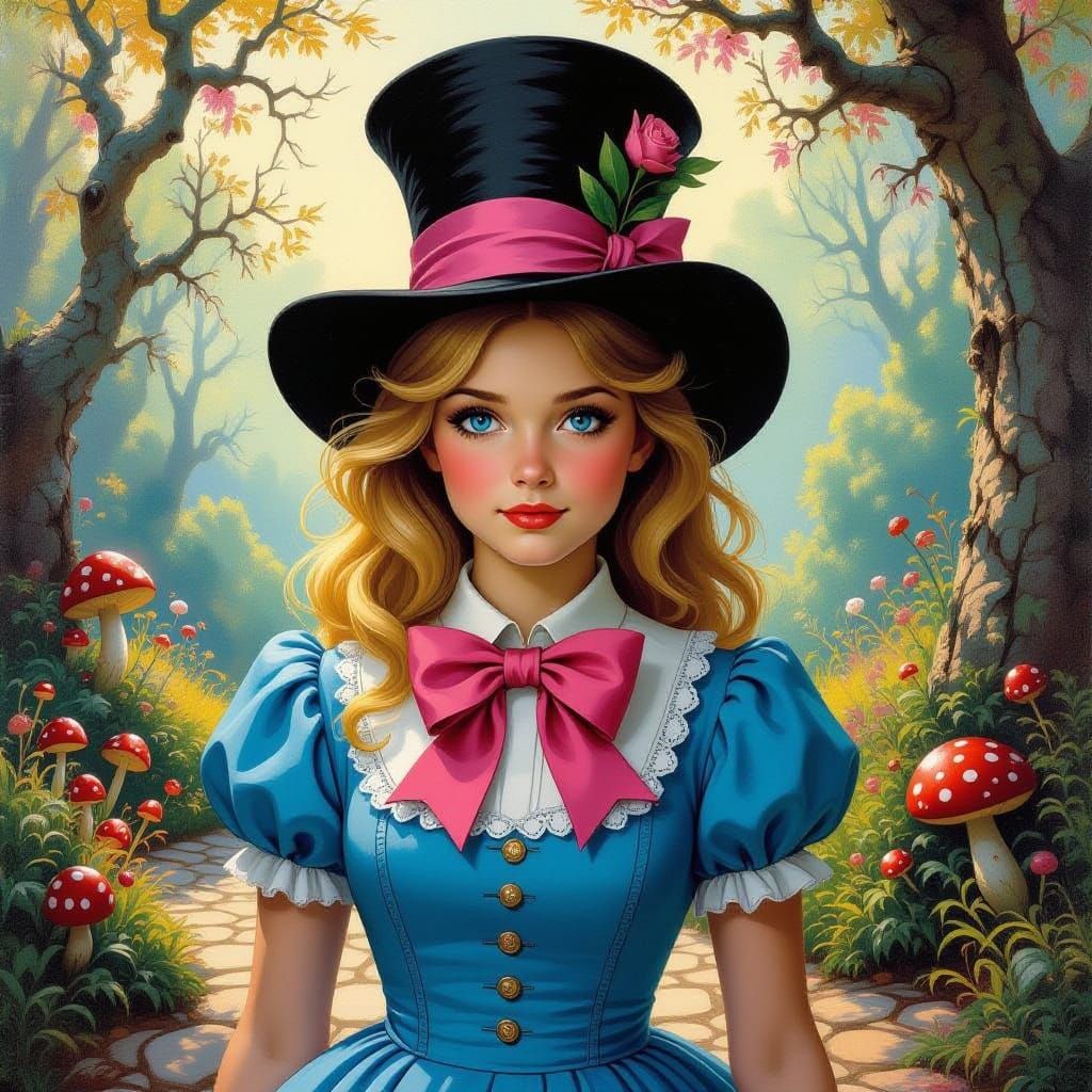 Wonderland Whimsy in Vibrant Oil Painting