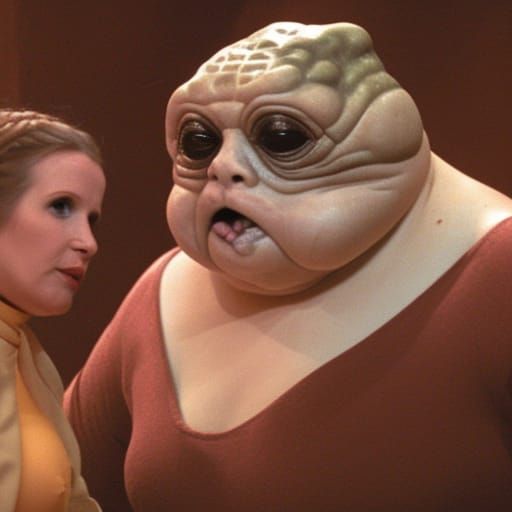 Princess Leia and Jabba Share Spaghetti