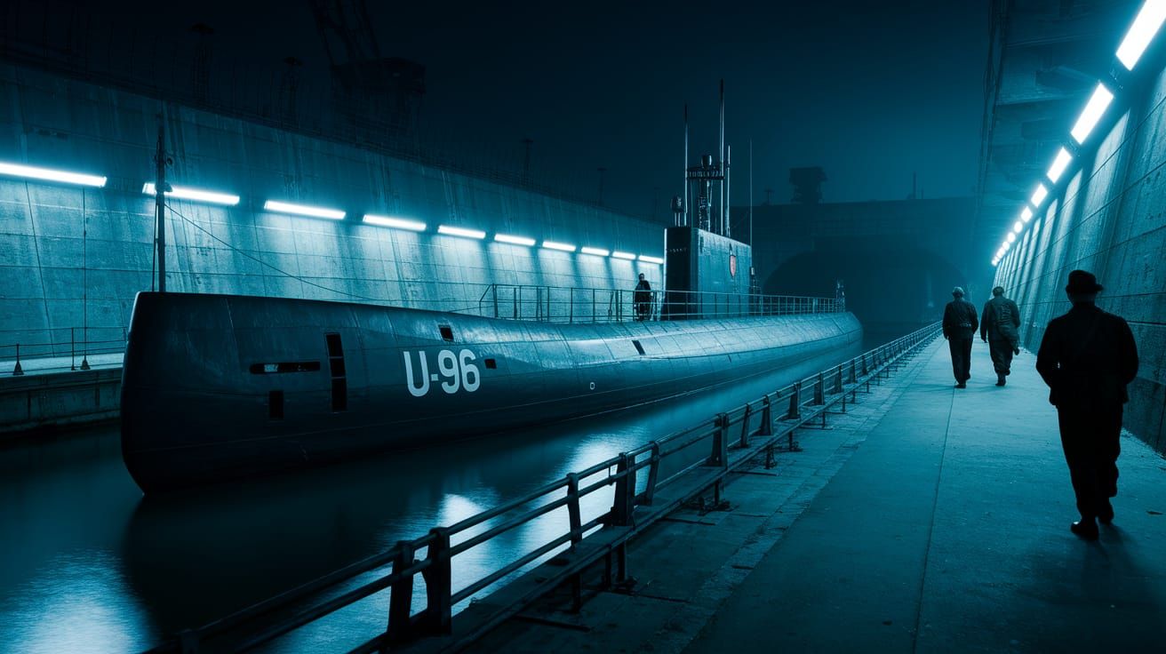 U-96 Submarine Bunker at Night, Ansel Adams Style