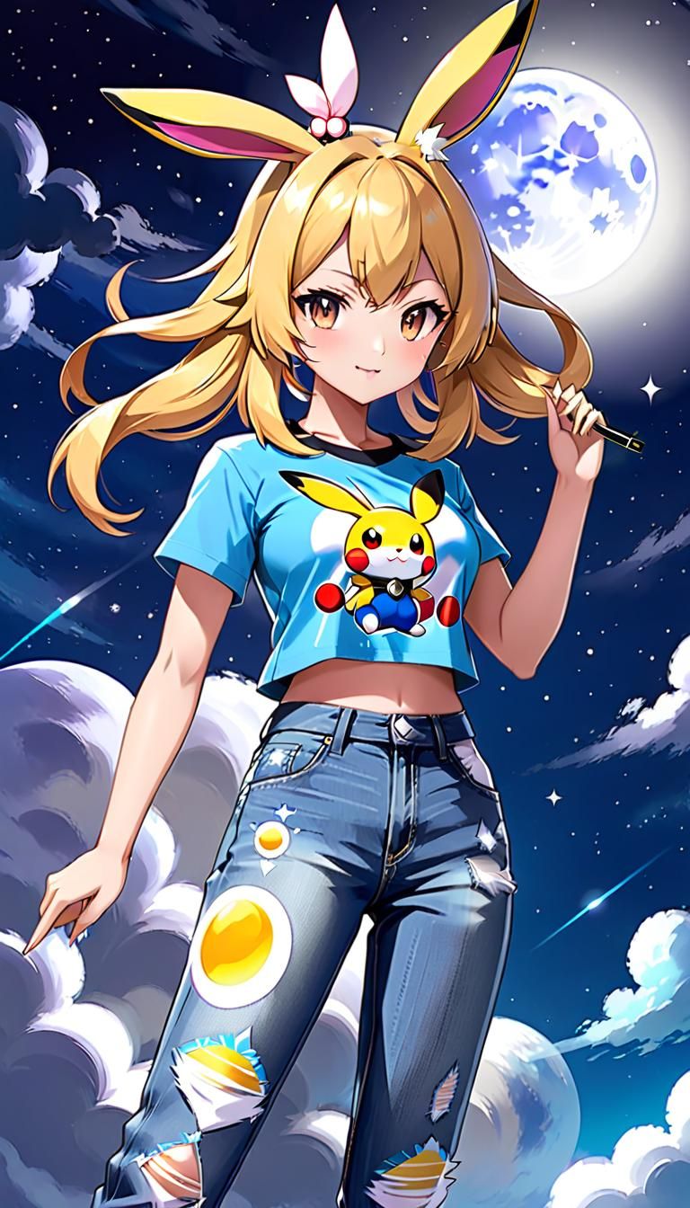 Anime Pokémon Card: Fashion-Forward Character