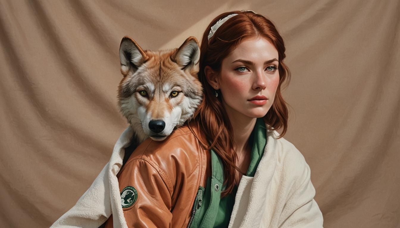 Hyperrealistic Portrait of Woman in Leather Jacket