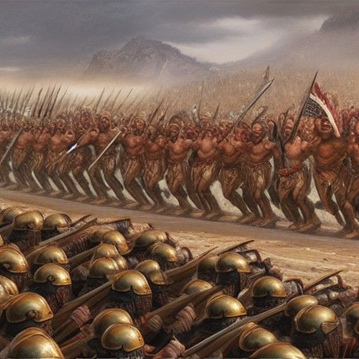300 Spartans in Oil Painting Style