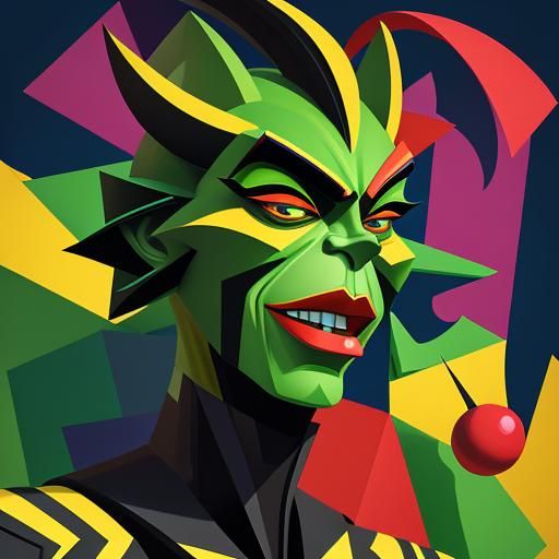 The Grinch as Cubist Art Deco Painting