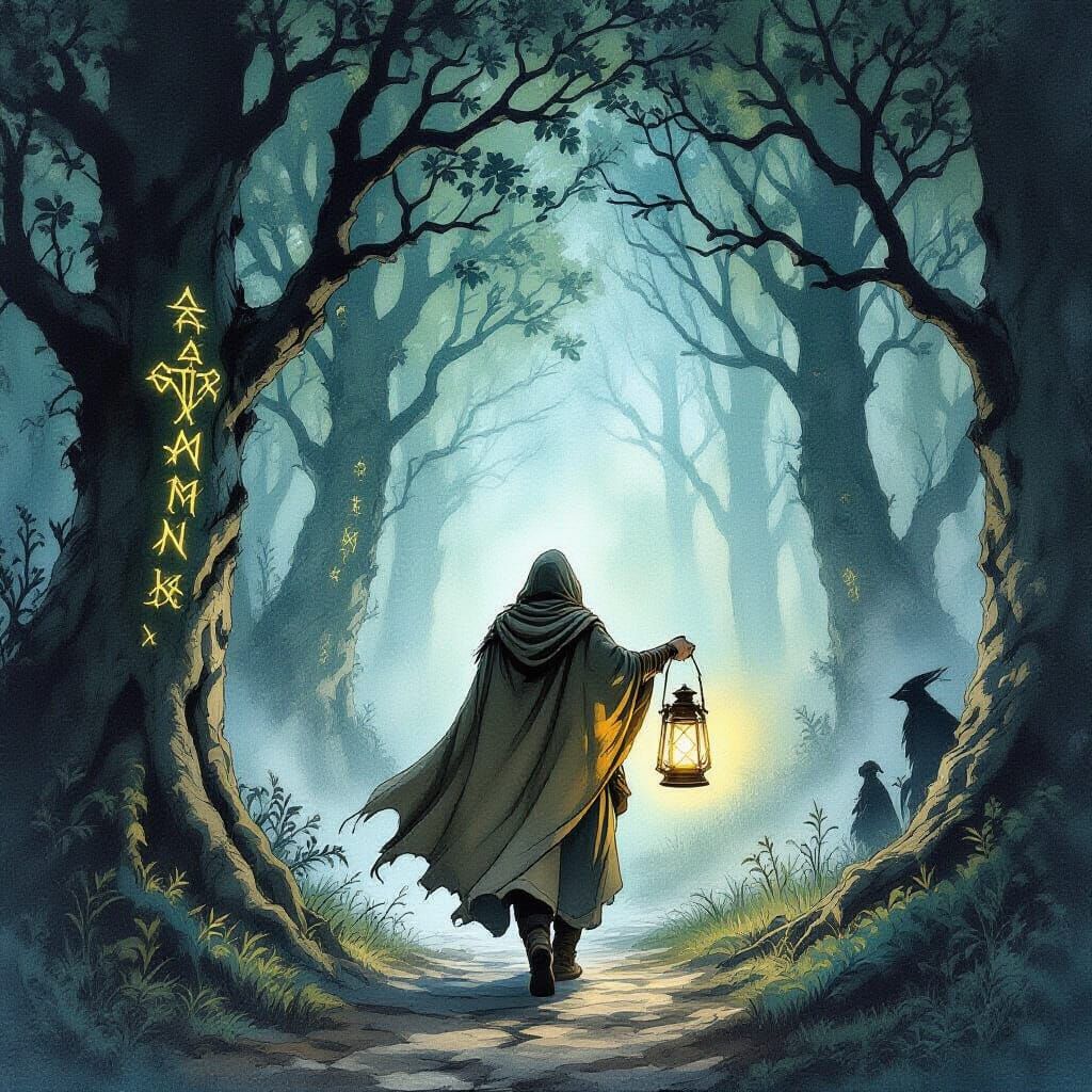 Enchanted Forest: A Traveler's Lantern-Lit Journey