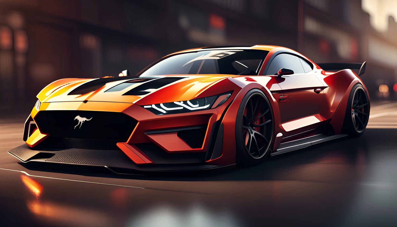 Mustang hypercar 8k resolution concept art