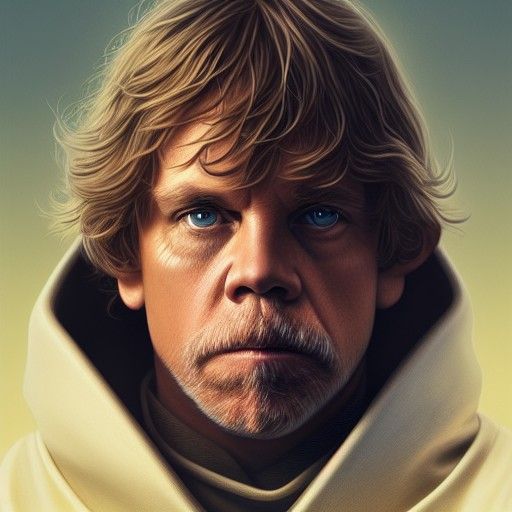 Detailed Portrait of Luke Skywalker in Digital Art Style