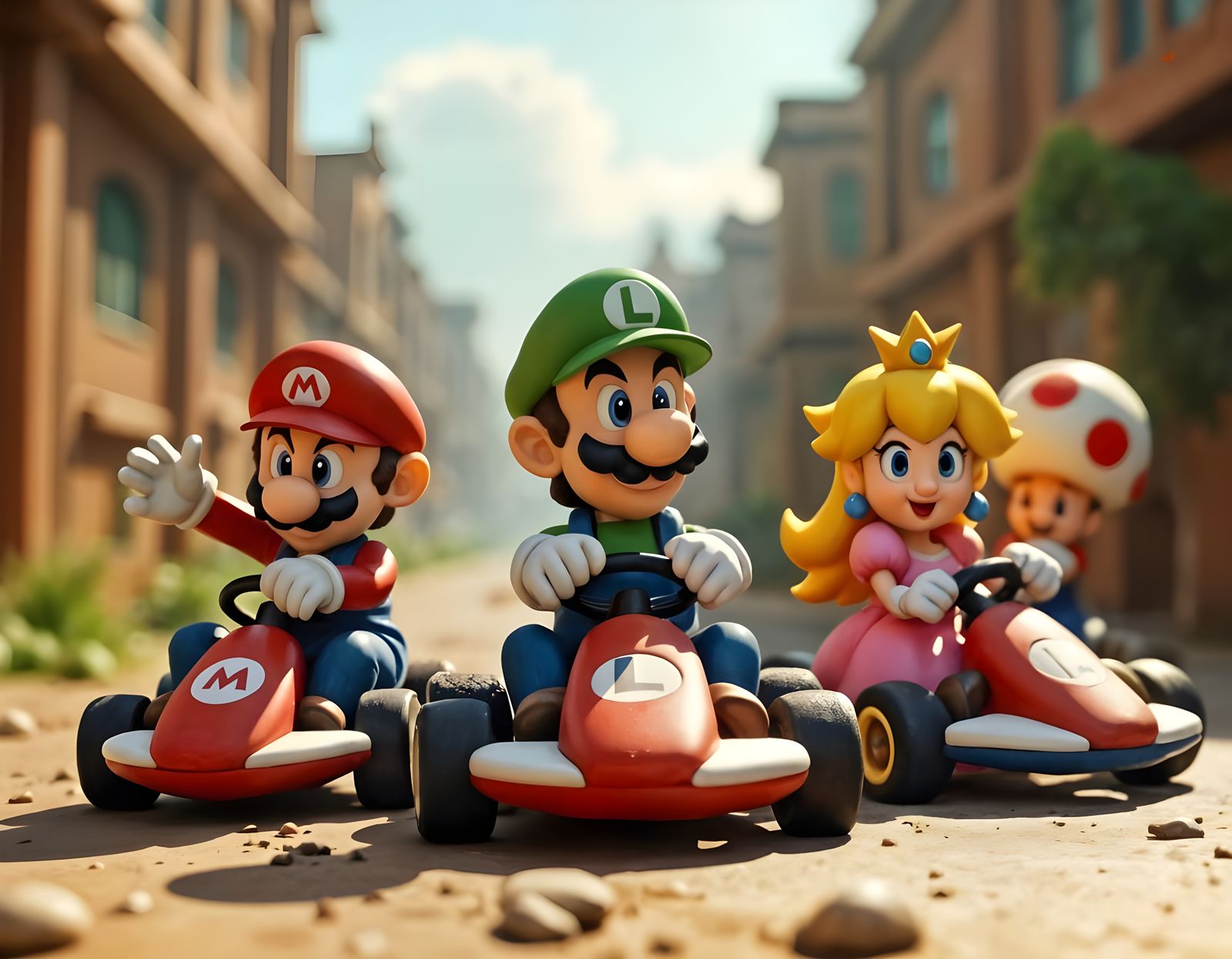 Mario Kart Claymation Race with Mario and Friends