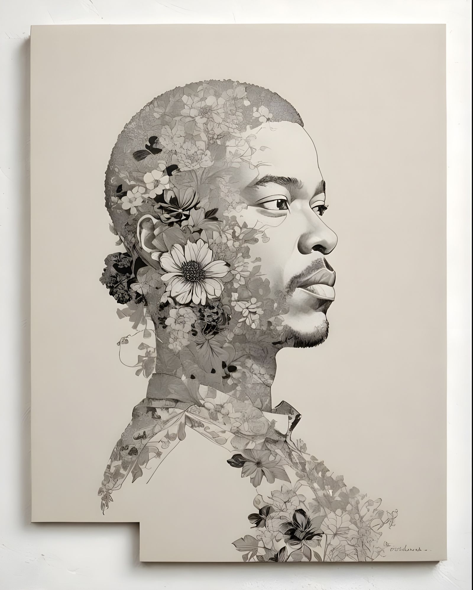 Floral Shadow: An Abstract Vector Illustration