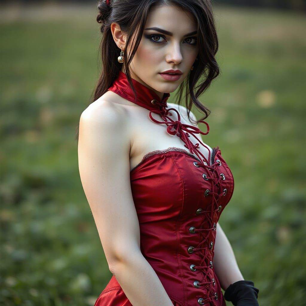 Elegant Gothic Beauty in Victorian-Inspired Fashion