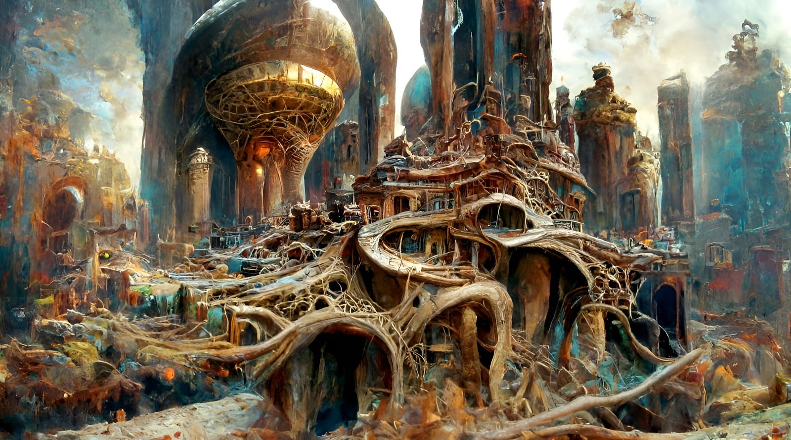 Surreal Cityscape as Hyperdetailed Digital Art