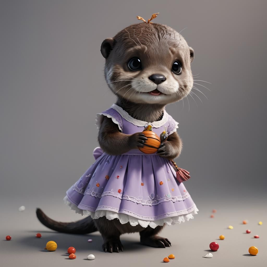 Baby Otter as Sally in Anime Style