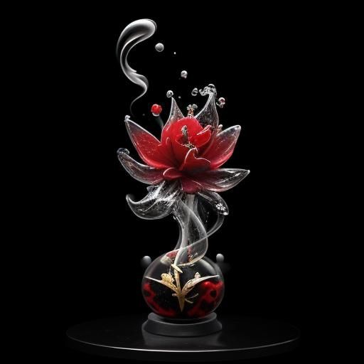 Fairycore Ice Flower Sculpture with Magical Smoke