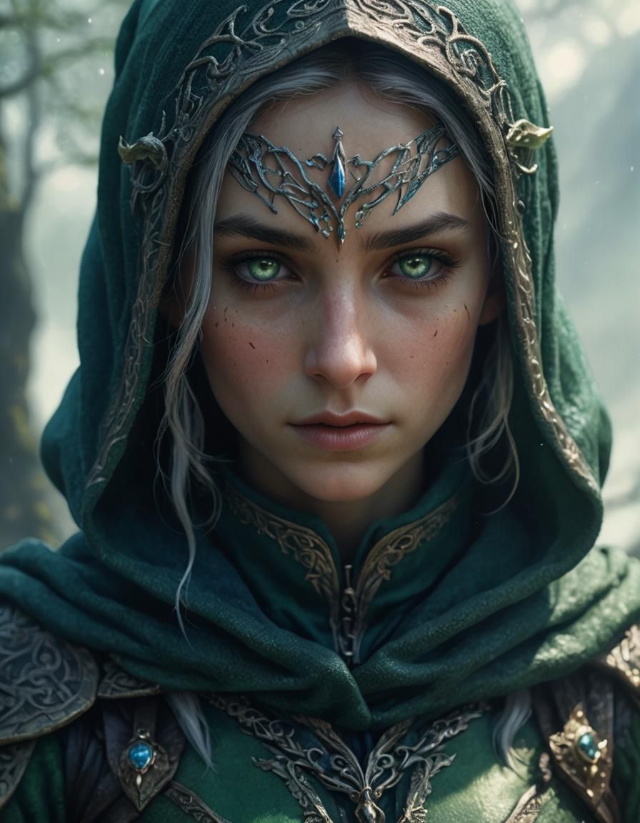 Beautiful Elf Portrait in Lord of the Rings Style