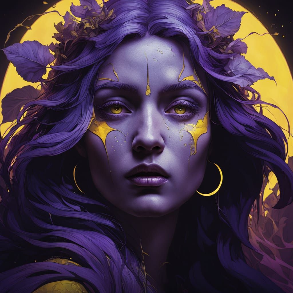 Eclipse Face: Duality of Emotion in Dark Fantasy Style