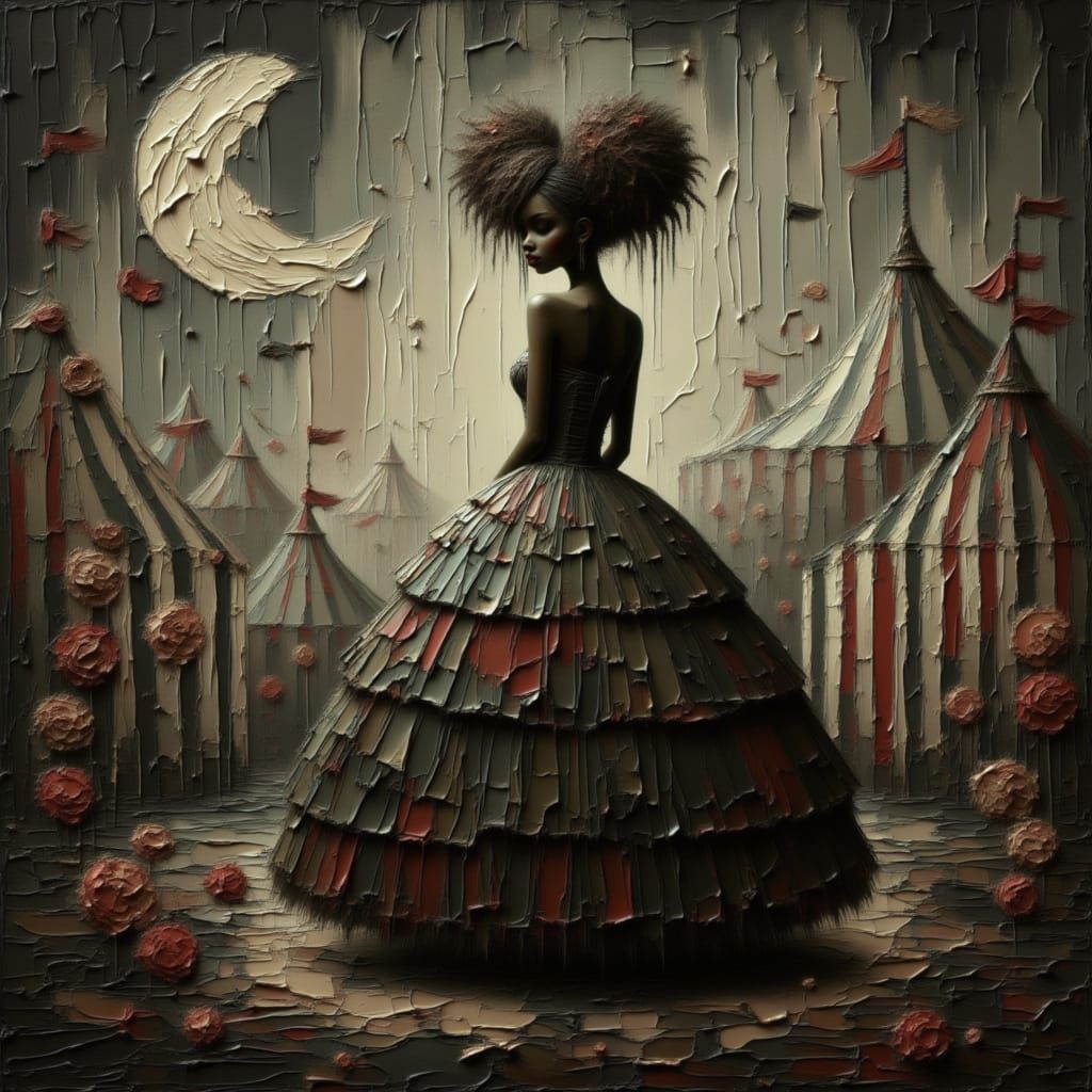 Gothic Circus Moonchild Goddess in Ash Thorp Style