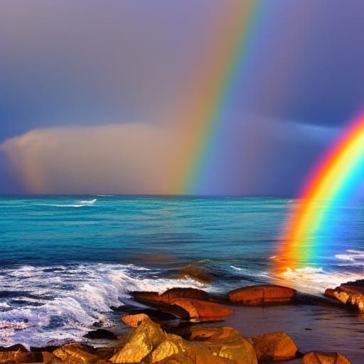 Rainbow Over the Ocean