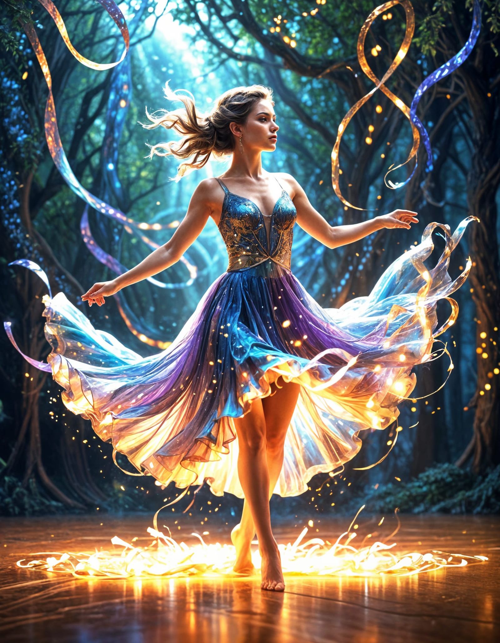 Surreal Digital Painting of a Dancer in Ethereal Motion