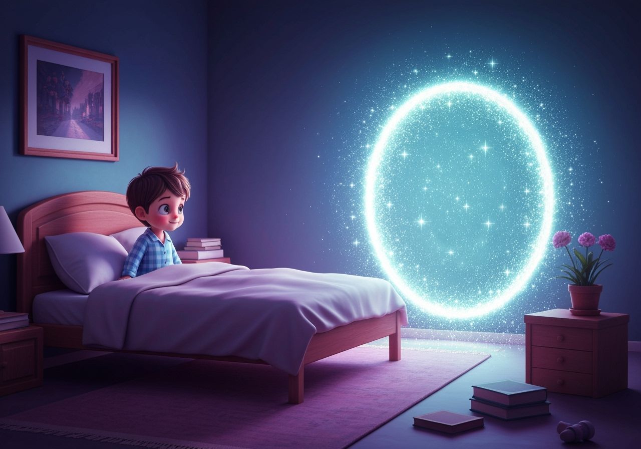 Boy's Magic Portal Dreamscape in Cinematic Style