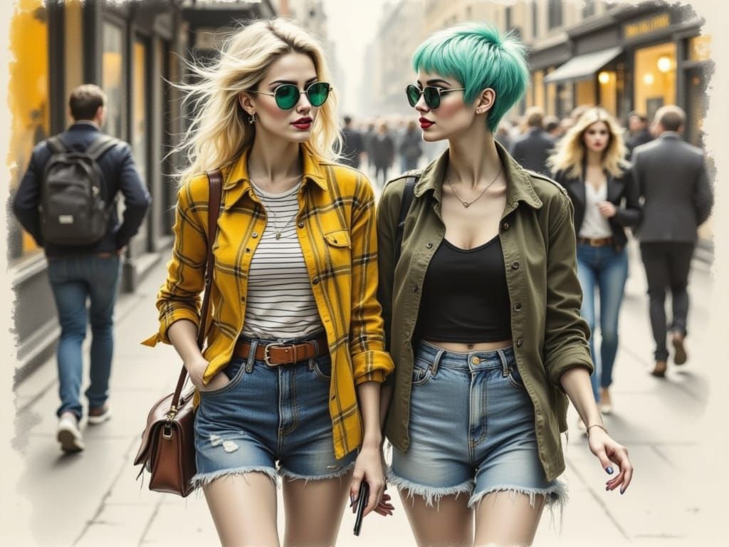 Modern City Women Exude Confidence and Style