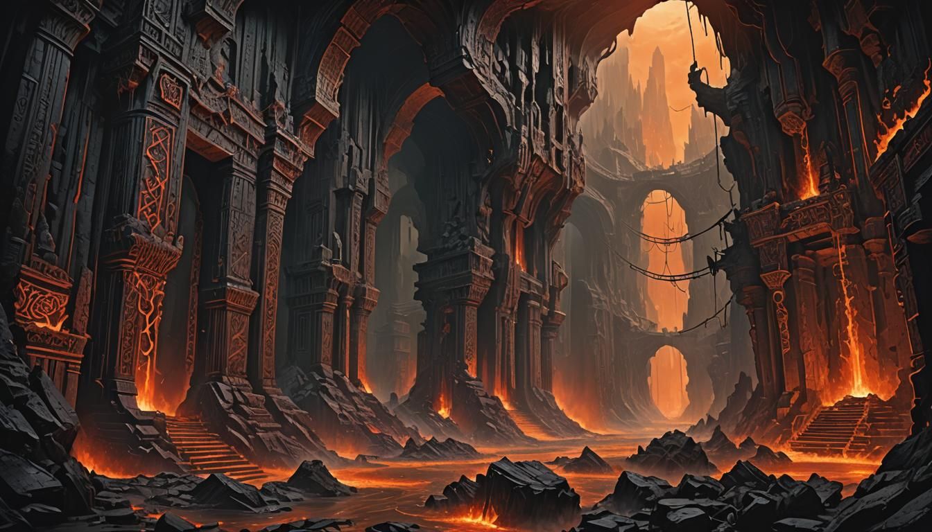 Stygian Abyss: A Dark Chasm of Lava and Runes