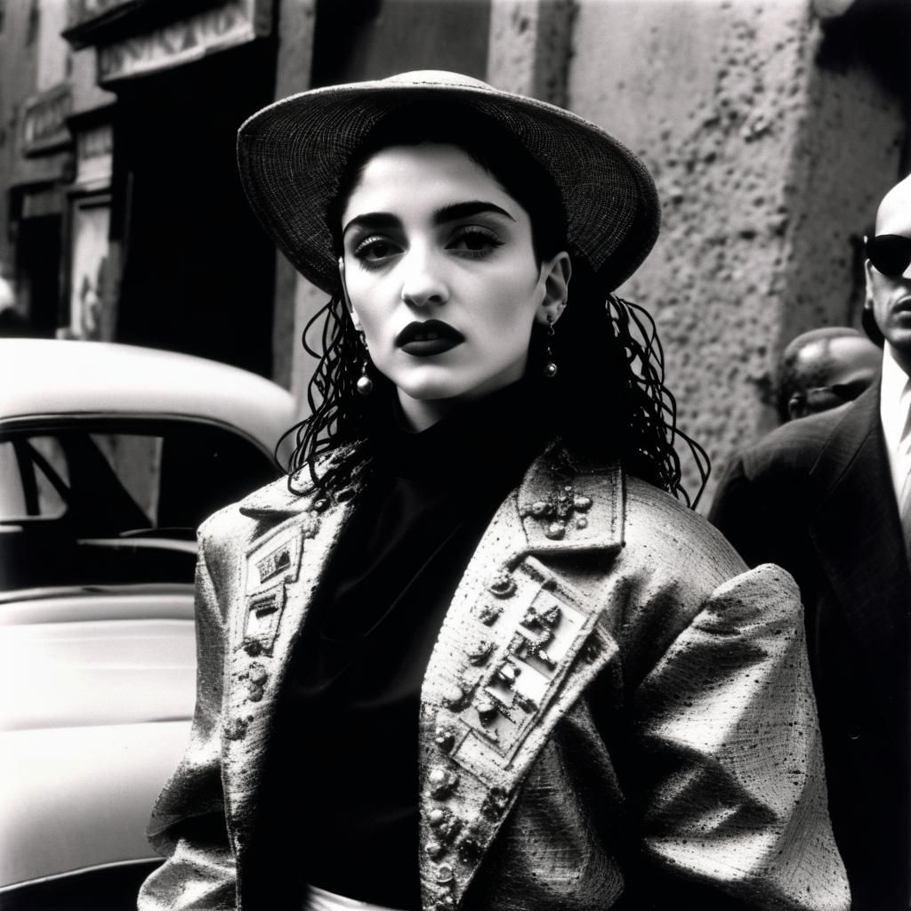 Young Madonna Ciccone in Iconic Video Style