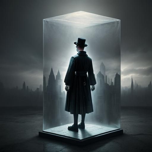 Mime Artist Encased in Glass: Digital Matte Painting