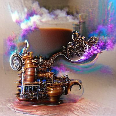 Steampunk Engine Powers Magic Potion